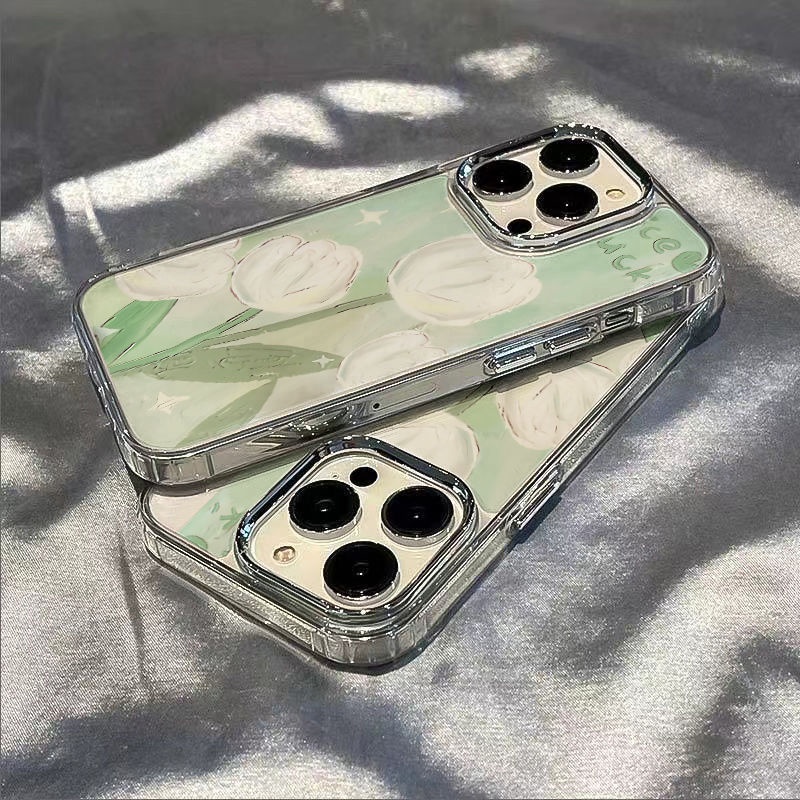 ✅Ốp Điện Thoại Mềm Hình Hoa Tulip Chống Sốc Cho Iphone 8 / 11 14Pro13Plus 127 max DB68