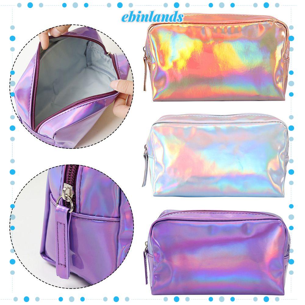 Túi Đựng Mỹ Phẩm Da PU Chống Thấm Nước Màu Laser