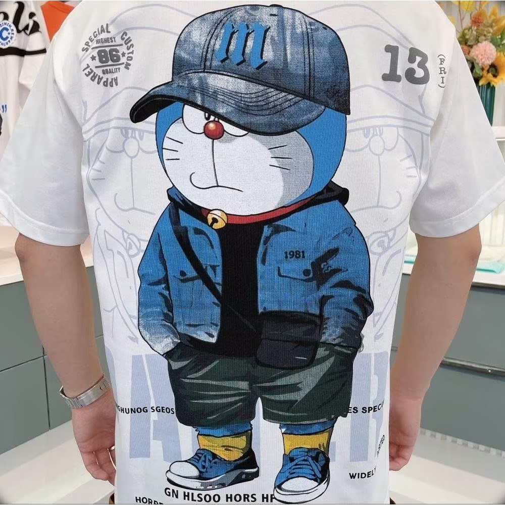 Áo Thun Cotton Tay Ngắn Cổ Tròn In Hình Anime Thời Trang Hàn Quốc Cho Nam