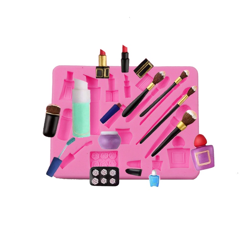 Khuôn Silicone Tạo Hình Làm Bánh Hình Son Môi / Cọ Trang Điểm