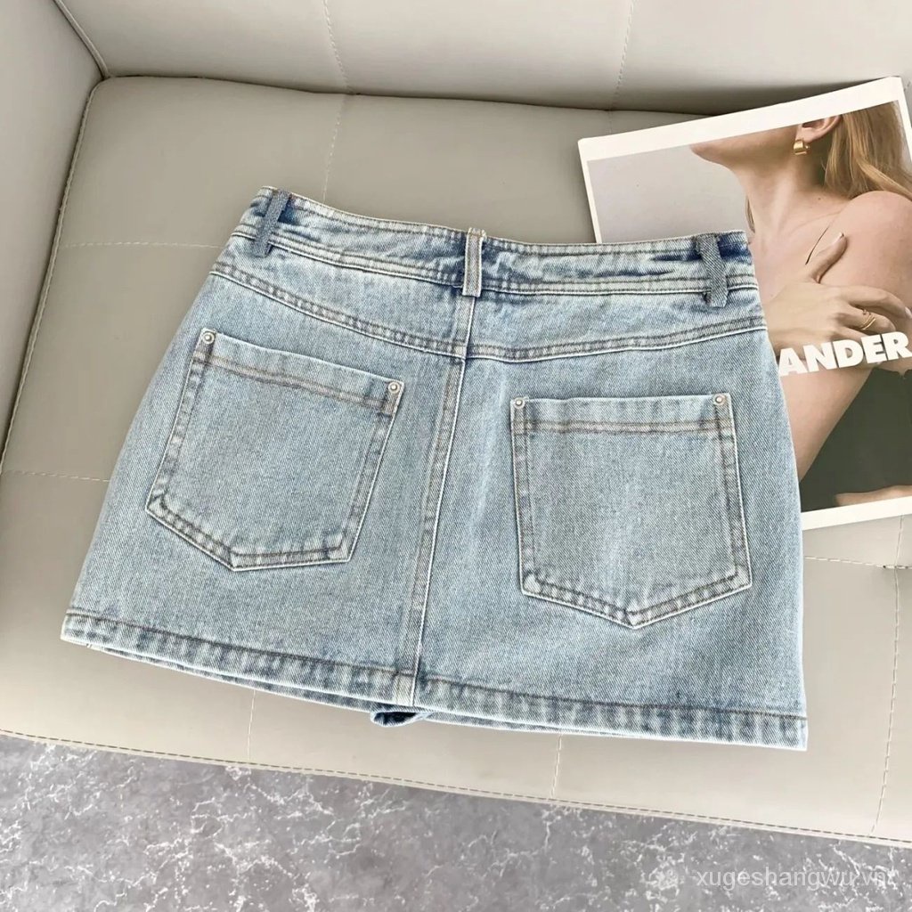 Chân váy jean Chữ A Lưng Cao Thời Trang Mùa Hè Mỹ Hàng Mới 2023 Dành Cho Bạn Nữ