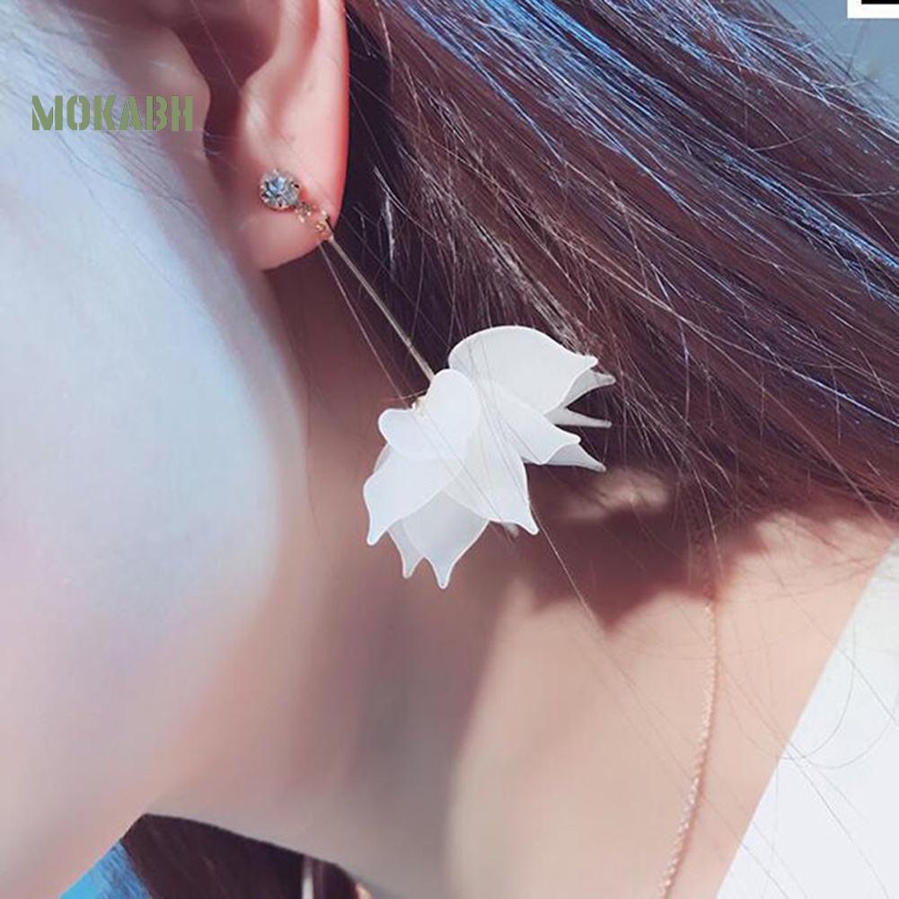 Bông Tai Dáng Dài Hình Cánh Hoa Thời Trang Cho Nữ