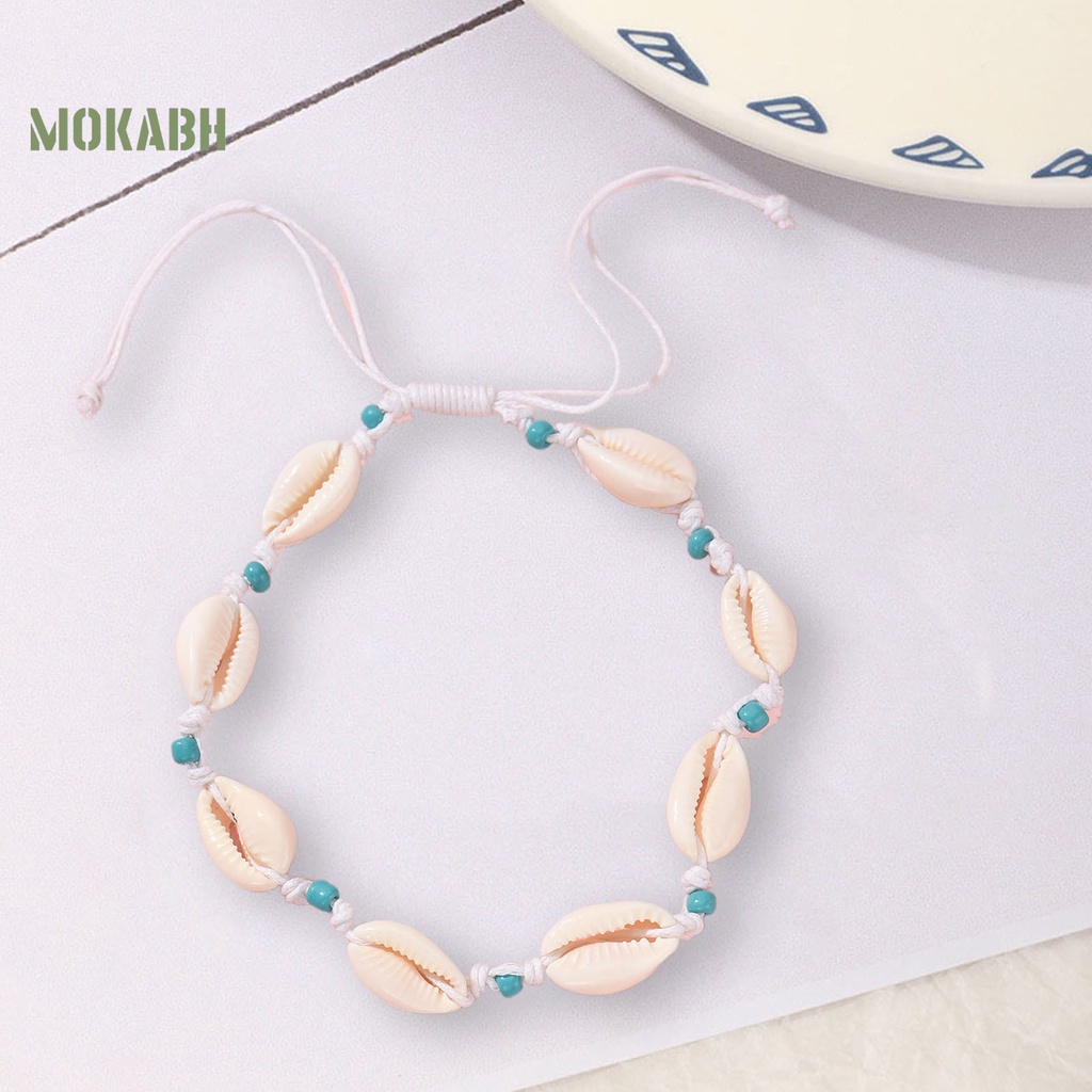 Lắc Chân Bện Dây Đính Vỏ Sò Phong Cách Bohemia Thanh Lịch Cho Nữ