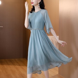 Đầm Lụa Mulberry Eo Hẹp Phong Cách Mới Mùa Hè 2023