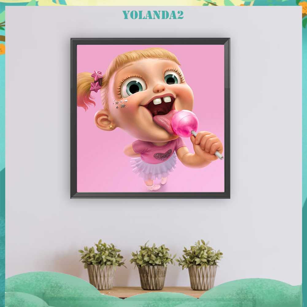 Tranh Đính Đá Kim Cương Toàn Bộ 5D DIY Hình Vẽ Cô Gái Trang Trí Nhà Cửa