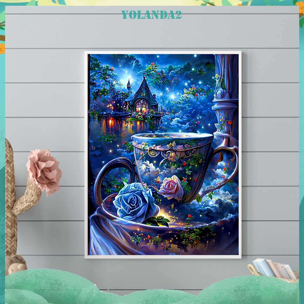 Tranh Đính Đá Kim Cương Toàn Bộ 5D DIY Hình Vẽ Hoa Hồng