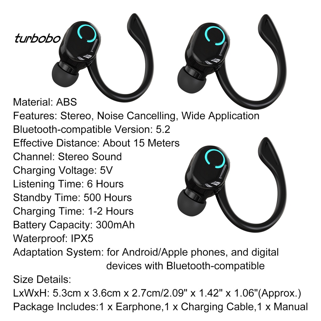 Tai Nghe Thể Thao Không Dây Âm Thanh Nổi HIFI Chống Rơi Vỡ turbobo L15