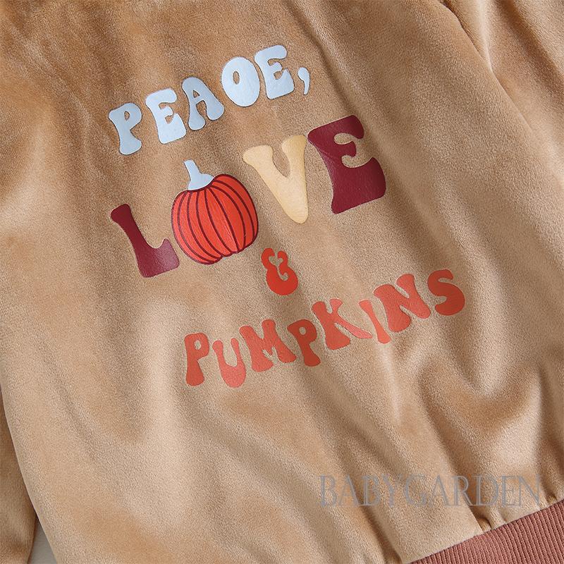 Set Đồ Halloween 2 Món Gồm Áo Thun Tay Dài Cổ Tròn In Chữ + Quần Dài Dệt Kim Cho Bé Trai 1-5 Tuổi