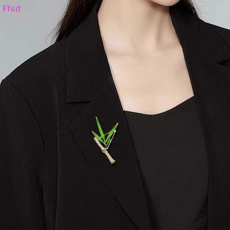 {Ffsd} Trâm Cài Áo Hình Cây Tre Màu Xanh Lá Mới Cho Nữ