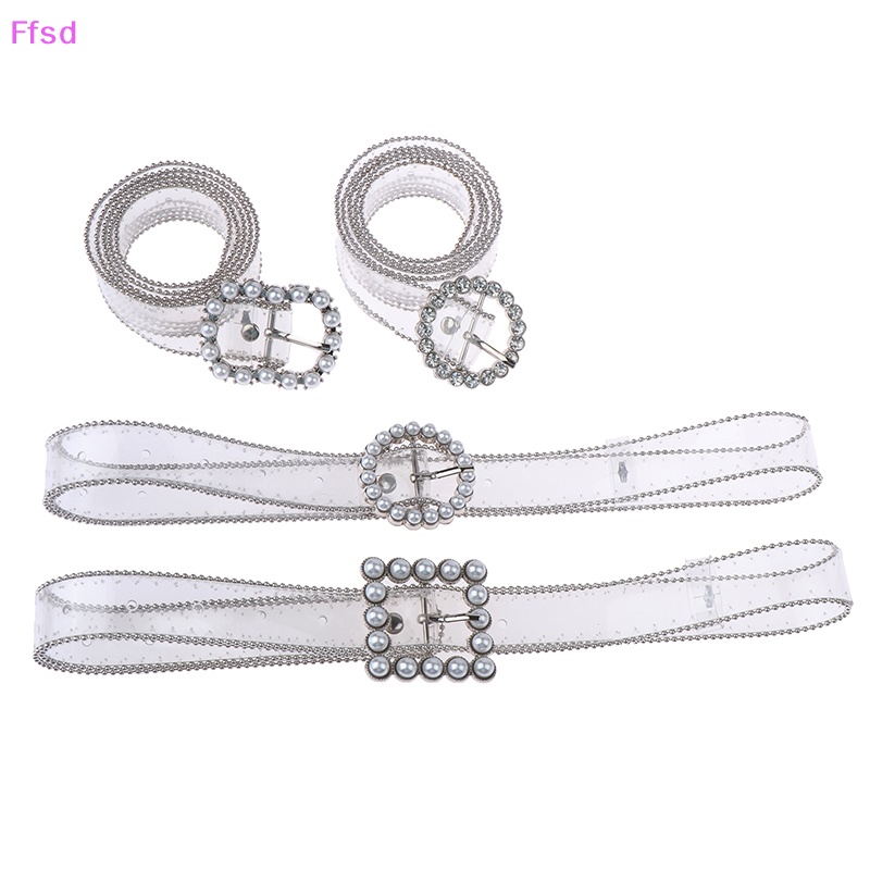 Thắt Lưng Khóa Vuông / Tròn / Trái Tim Đính Đá Trong Suốt Đơn Giản Thời Trang Bán Chạy {Ffsd}