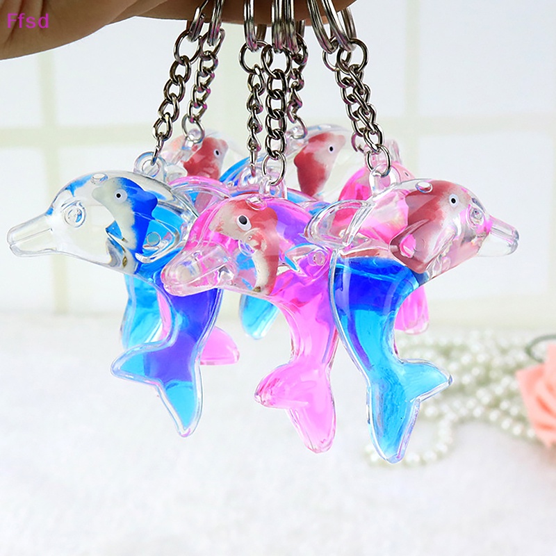 {Ffsd} Móc Khóa Acrylic Họa Tiết Cá Heo Lọc Dầu Chống Rò Rỉ Sáng Tạo * Giảm Giá Hot