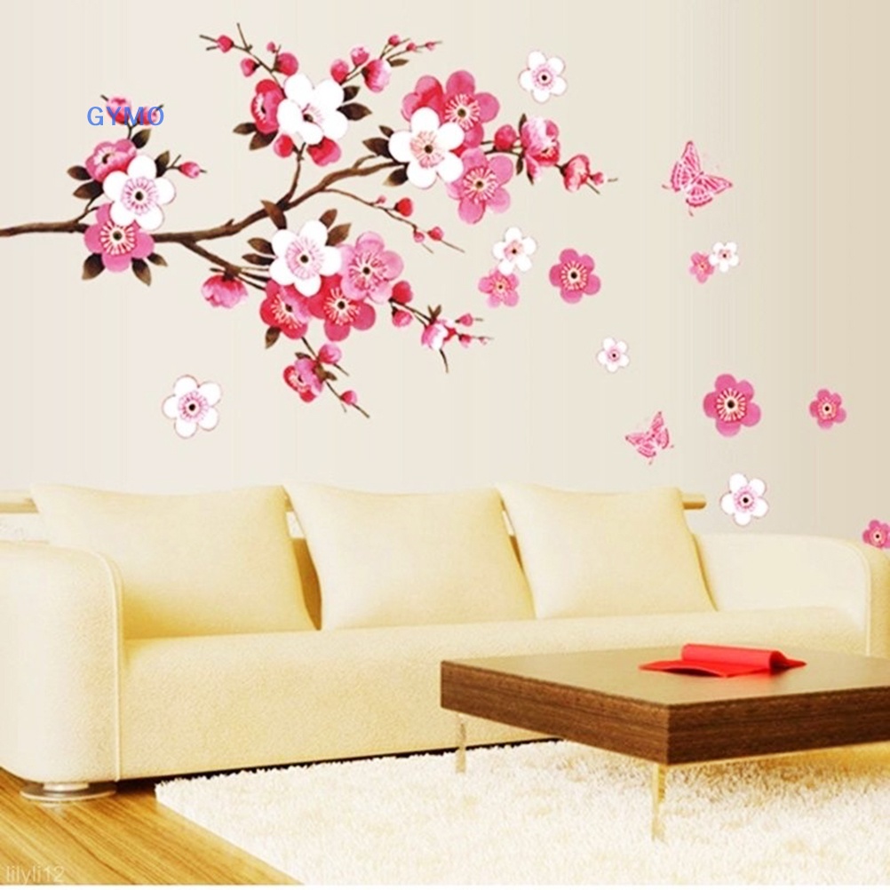 [cxGYMO] Sticker Vinyl Dán Tường Họa Tiết Hoa Nghệ Thuật DIY Trang Trí Nhà Cửa Có Thể Tháo Gỡ HDY