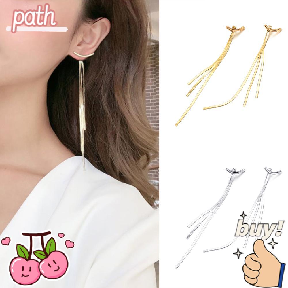 Bông Tai Dáng Dài Phối Tua Rua Thời Trang Sang Trọng Cho Nữ