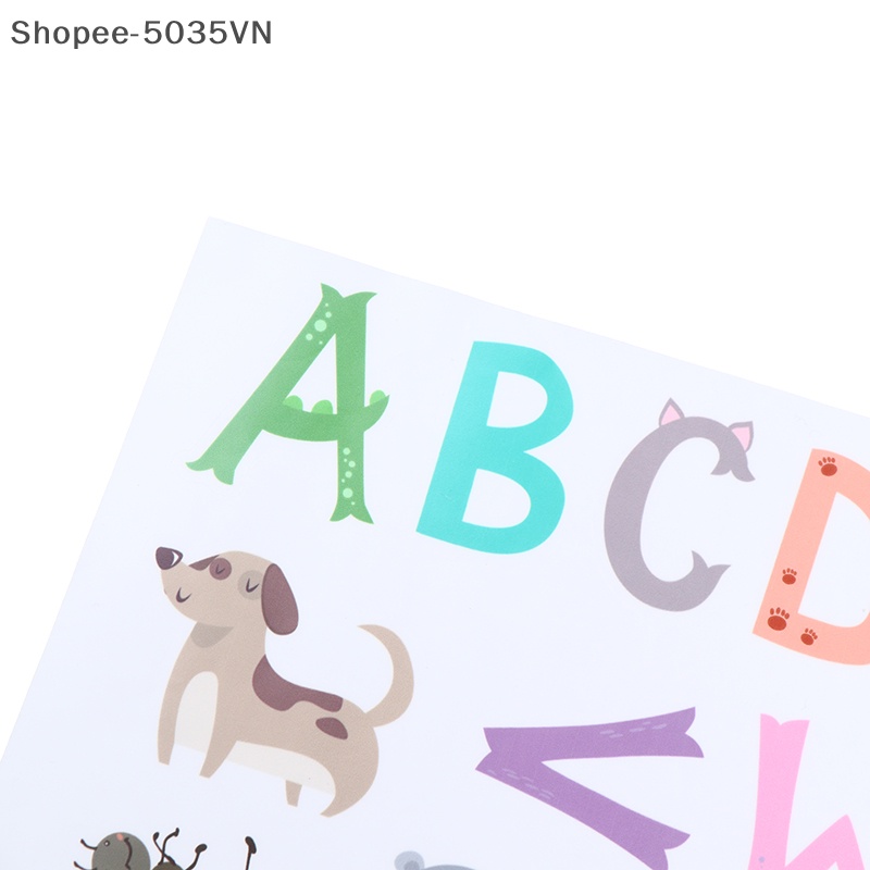 Đề Can Dán Tường 1.vn Hình 26 Chữ Cái / Động Vật Hoạt Hình Trang Trí Phòng Bé