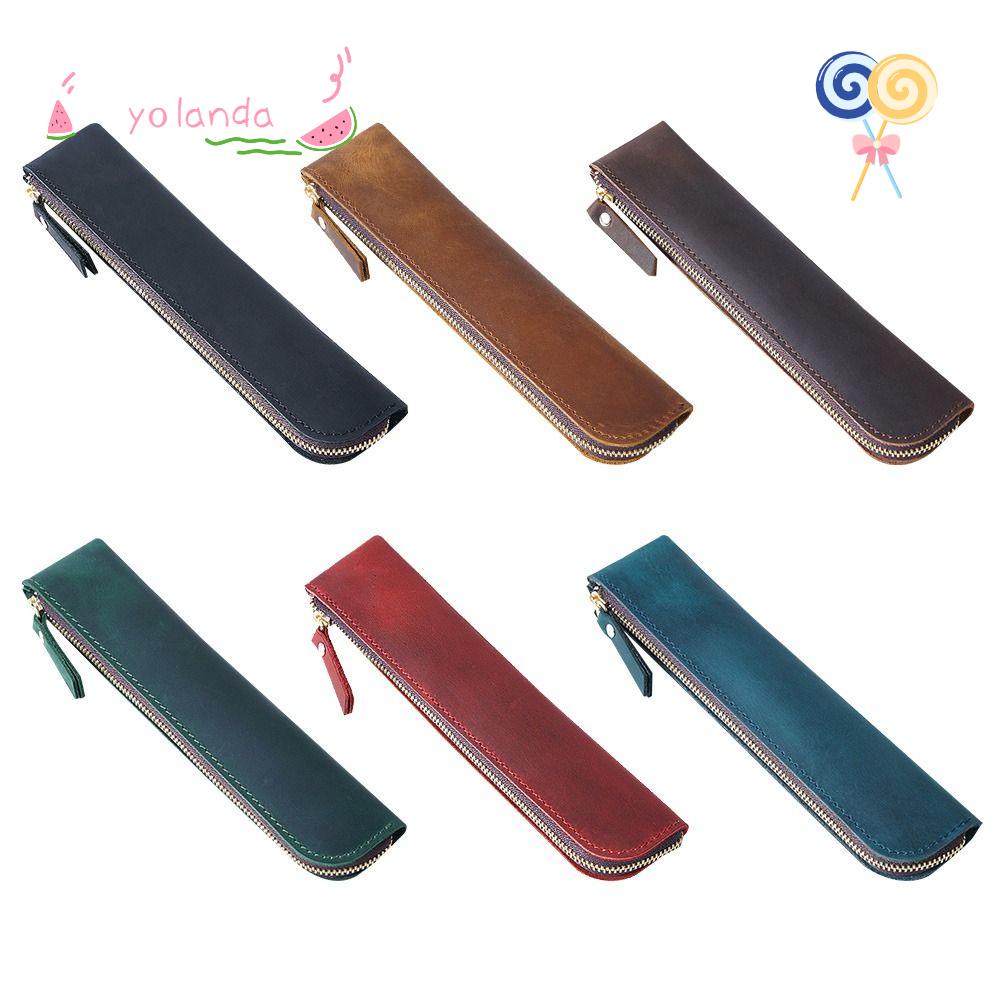 Túi Đựng Bút Bằng Da Phong Cách Retro Nhỏ Gọn