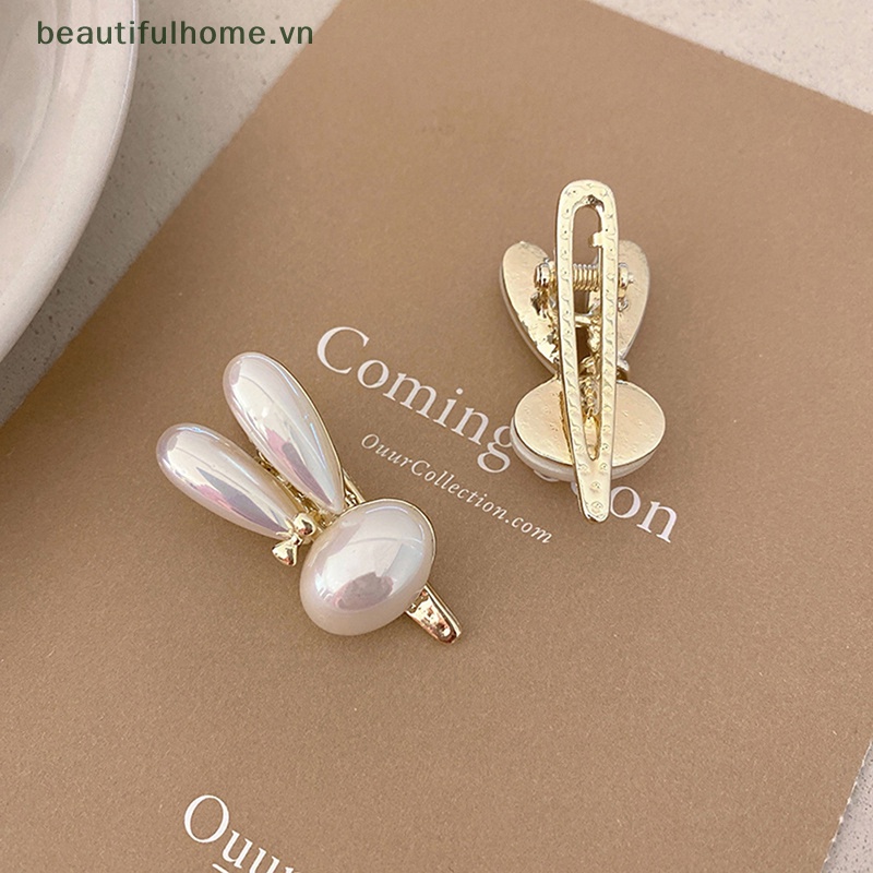 Kẹp Tóc Tai Thỏ Đính Ngọc Trai Thời Trang Cho Nữ