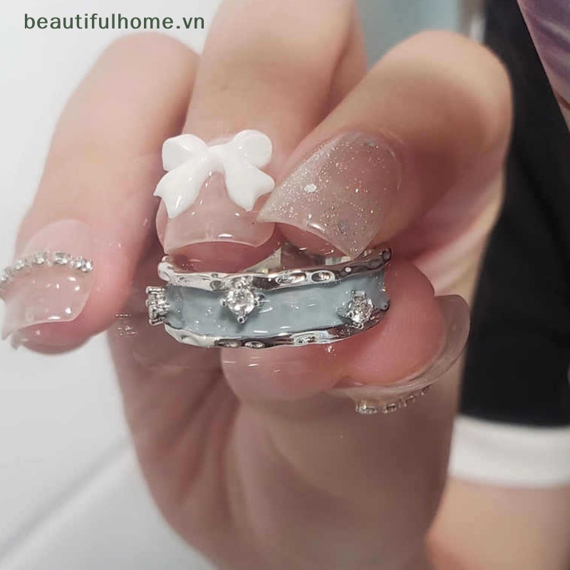 [beautifulhome] Nhẫn Hở Dát Đá Zircon Tối Giản Thời Trang Ngọt Ngào Cho Nữ [beauty]