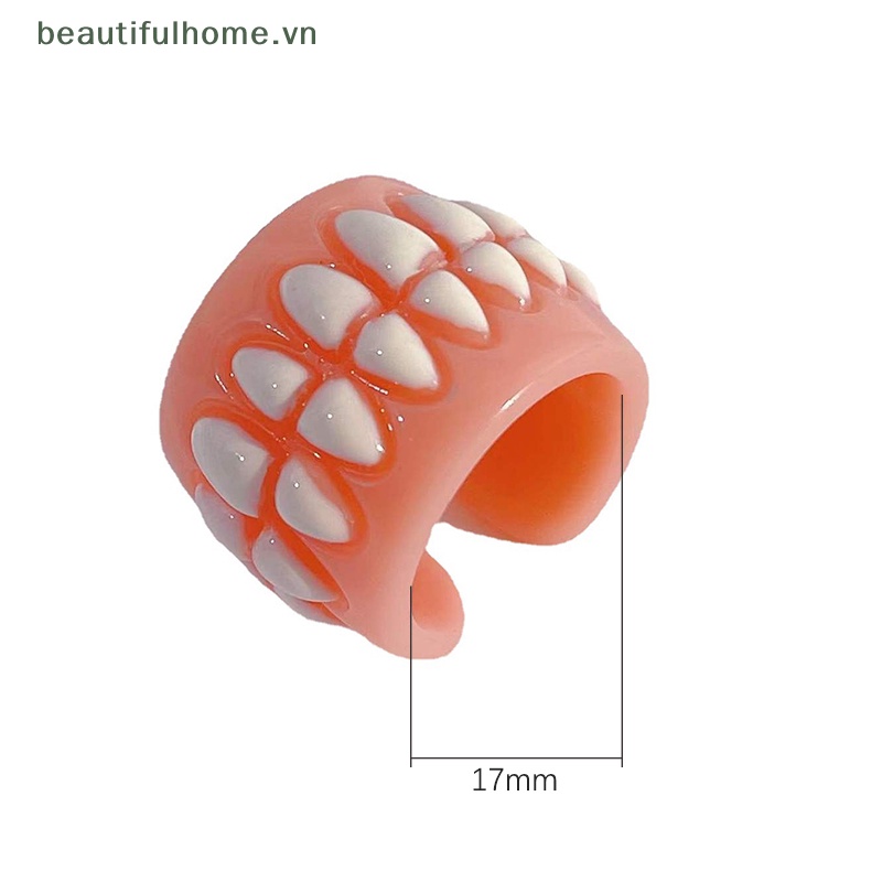 Nhẫn Nhựa Hình Chiếc Răng Sáng Tạo Vui Nhộn Thời Trang Hàn Quốc Cho Nam Nữ