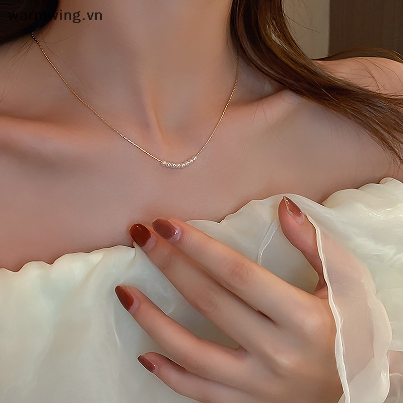 Vòng cổ Chuỗi Ngọc Trai Ấm Áp Thời Trang Cho Nữ