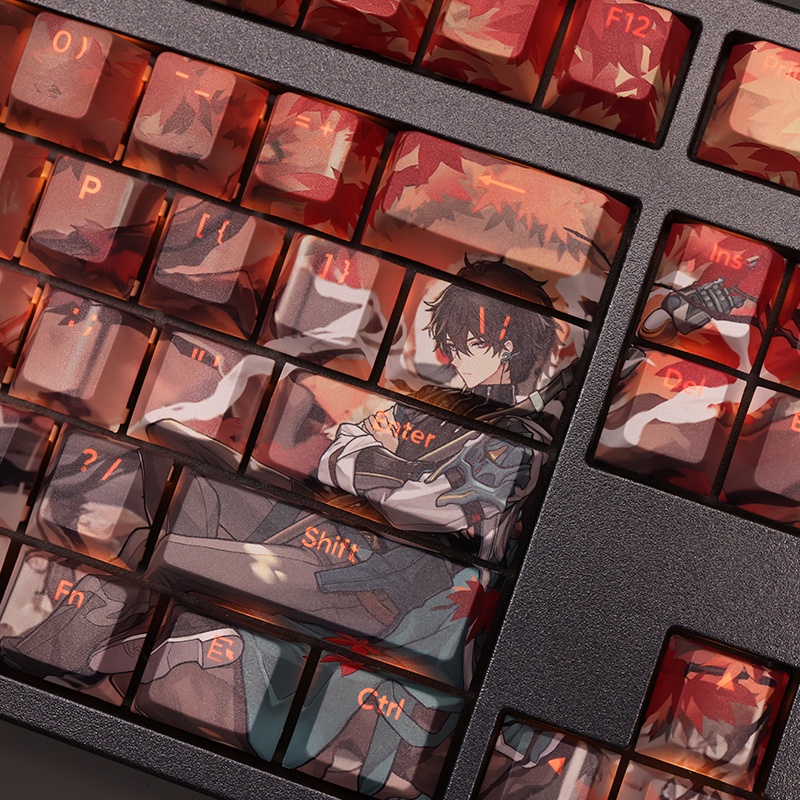 Dan Heng Keycaps Cherry Profile Honkai Star Rail Anime Chủ Đề PBT Dye Sub Bàn Phím Cơ Keycap