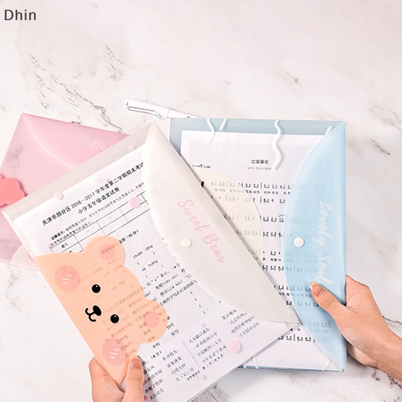 Túi Đựng Tài Liệu Khổ A4 Bằng PVC Trong Suốt Chống Thấm Nước Họa Tiết Hoạt Hình Dễ Thương