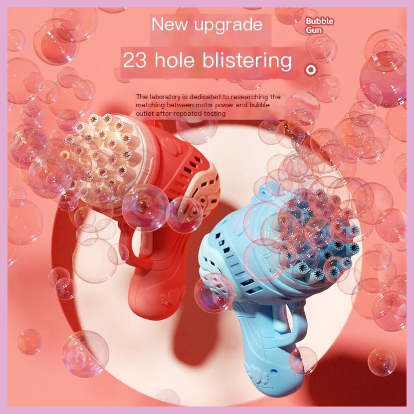 Máy Thổi Bong Bóng Dạng Lỏng 32 Lỗ Có Nút Nhấn