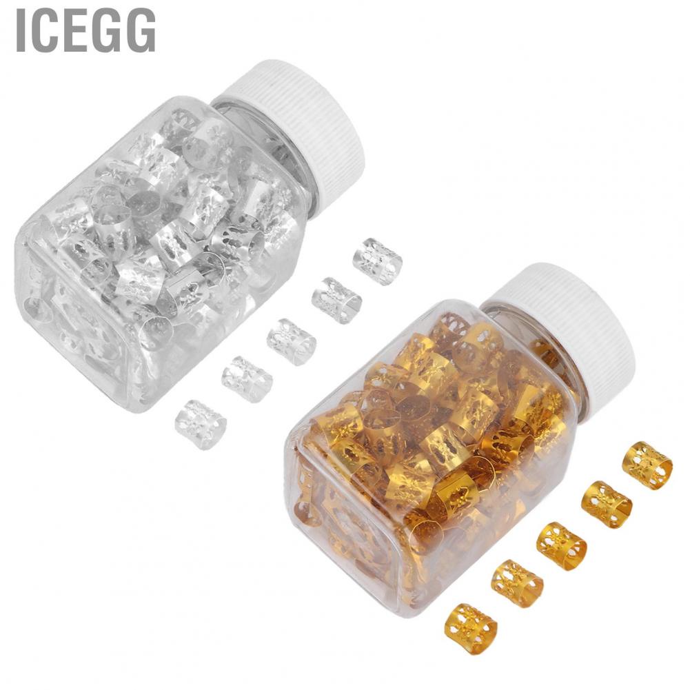 Icegg 100pcs Hair Braid Ring Beads Dreadlocks Cuff Hair Extension Jewelry Decoration
