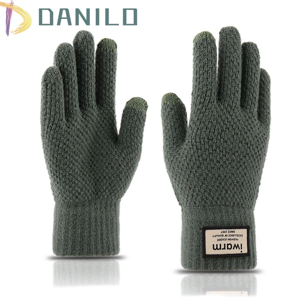 Đôi Găng Tay Len Màu Trơn Chống Gió 12 * 22cm Có Thể Dùng Màn Hình Cảm Ứng