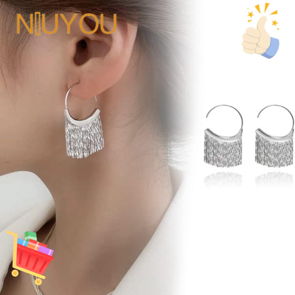 Bông Tai Dạng Chuỗi Tua Rua Đính Kim Sa Thời Trang Dự Tiệc|Khuyên Tai Tua Rua Nhiều Màu Sắc