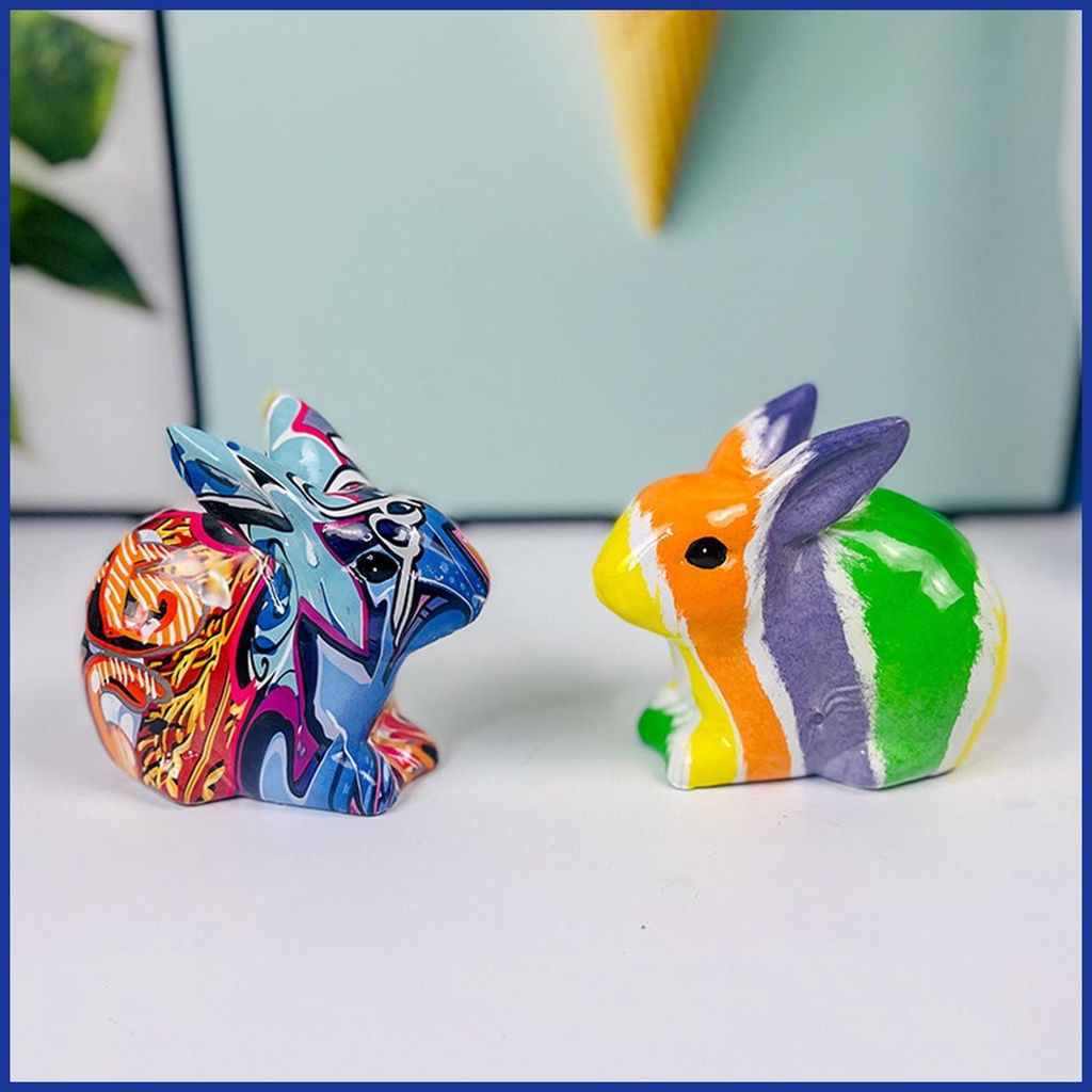 Đồ trang trí Thỏ Bằng Nhựa Resin Dễ Thương Dùng Trang Trí Nhà Cửa