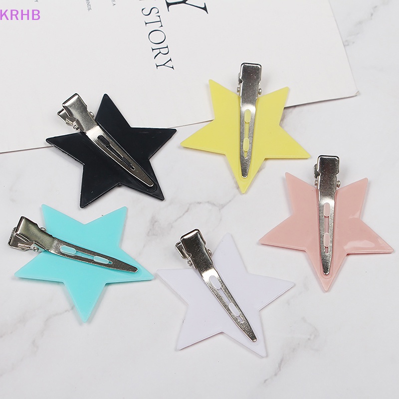 Kẹp Tóc Hình Ngôi Sao Bằng Kim Loại Đơn Giản Ngọt Ngào KRHB Y2k Mới