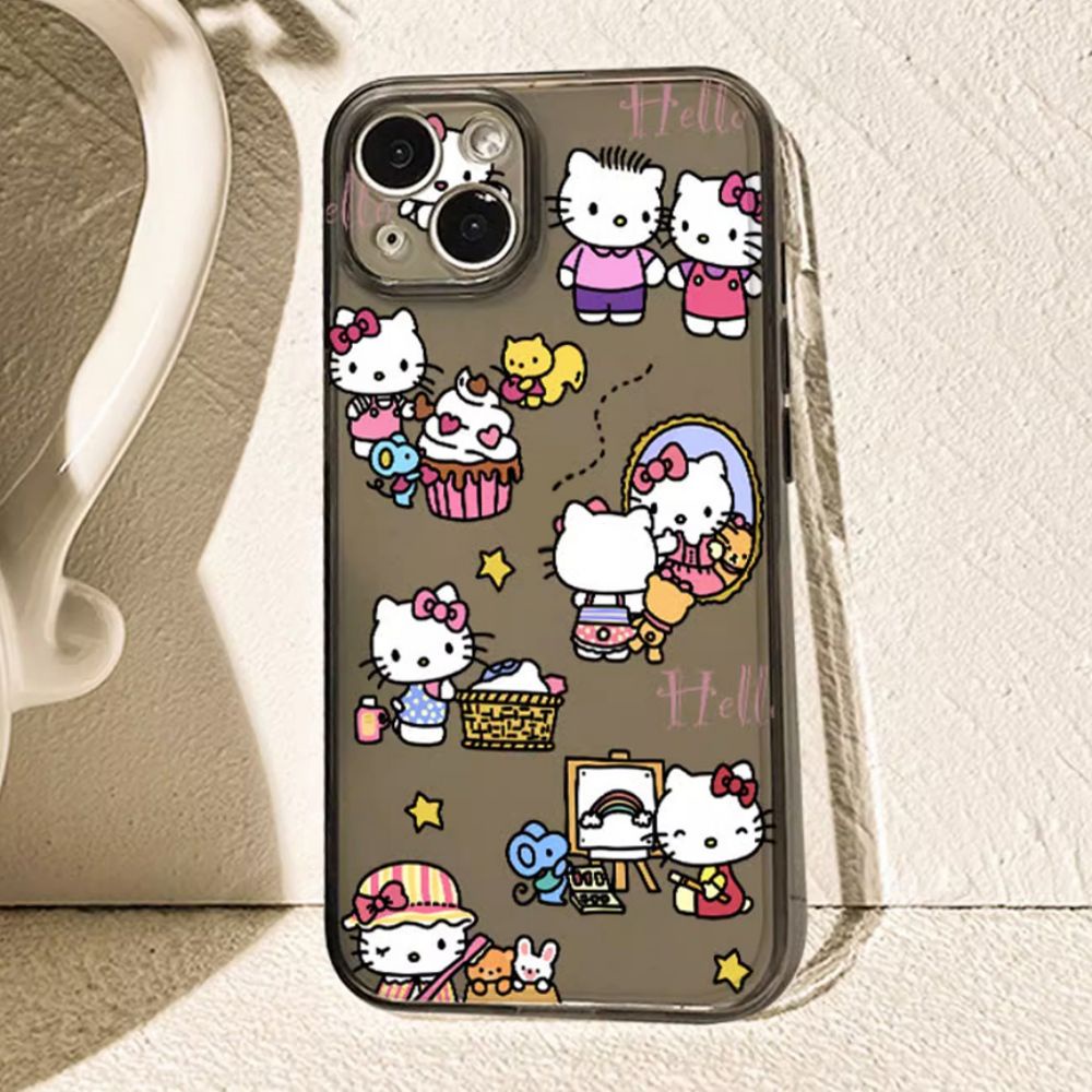 Ốp Điện Thoại TPU Mềm Chống Dấu Vân Tay In Hình Hello Kitty Cho IPhone 11 14 13 12 Pro Max XS XR 7 8 Plus