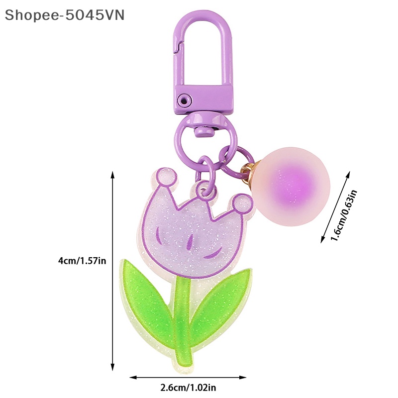 Móc Khóa Hoa Tulip Màu Sắc Ngọt Ngào Xinh Xắn