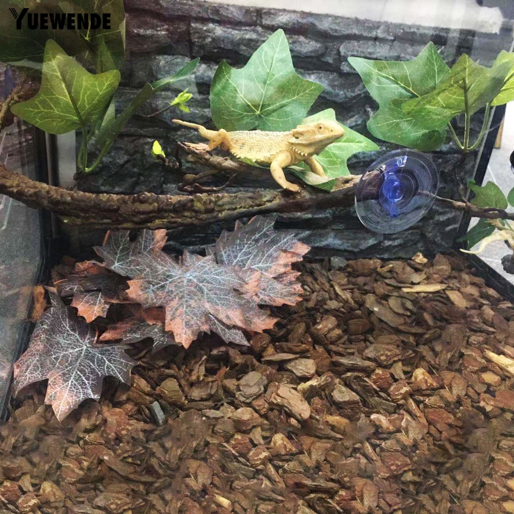 Yq.e Phụ Kiện Lá Cây Giả Trang Trí Bể Nuôi Bò Sát