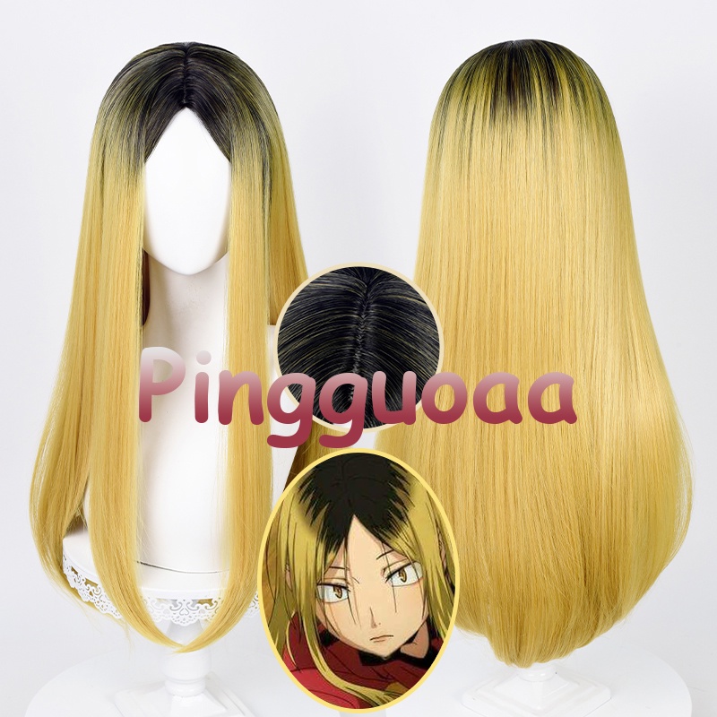 Tóc giả Manmei thẳng dài 70cm bằng sợi tổng hợp hóa trang nhân vật anime Haikyuu!! Kenma Kozume 70cm