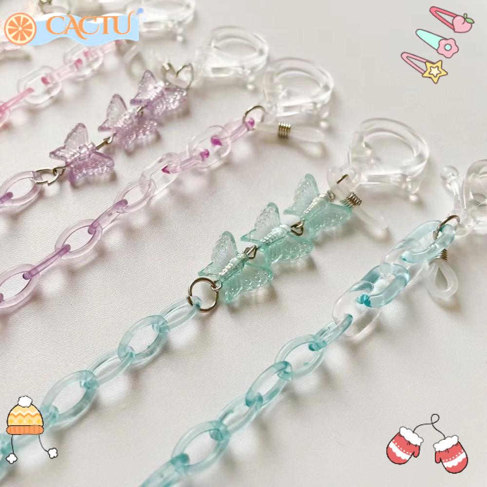 CACTU Dây Đeo Mắt Kính Bằng Acrylic Hình Bướm Giá Đỡ