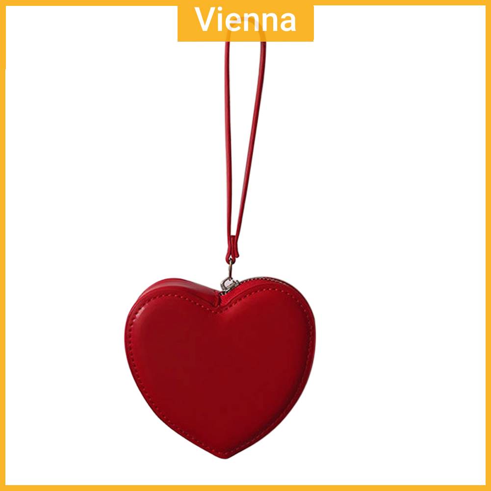 Ví Da Mini Cầm Tay Hình Trái Tim Thời Trang Cho Nữ