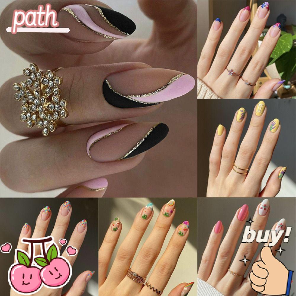 Móng Tay Giả Dạng Nhấn Phong Cách Pháp