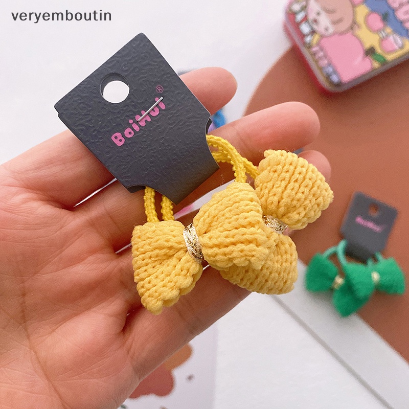 Dây Buộc Tóc Đính Nơ Nhiều Màu Sắc Dễ Thương Phong Cách Hàn Quốc Cho Bé Gái