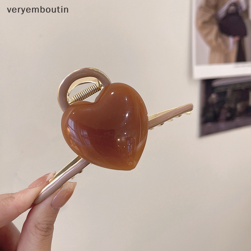 Kẹp Tóc Càng Cua Hình Trái Tim Ngọt Ngào Kích Thước Lớn Cho Nữ