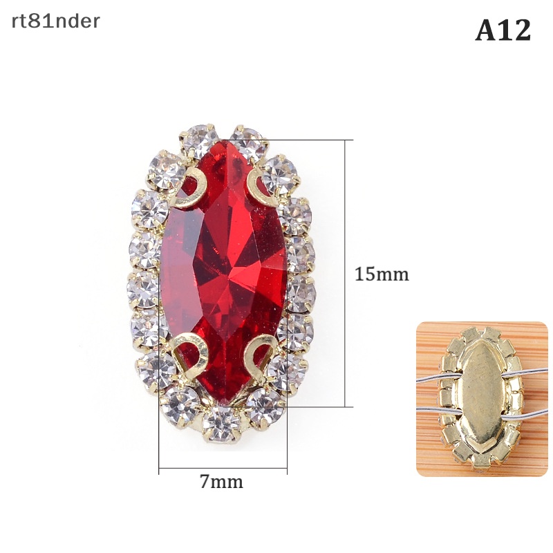 Rt Viên Đá Pha Lê Thủy Tinh 7x15mm Dùng Trang Trí Quần Áo DIY