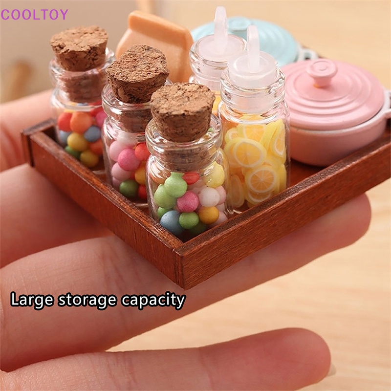 Set 3 Khay Gỗ Đựng Đồ Trang Trí Nhà Búp Bê Tỉ Lệ 1: 12