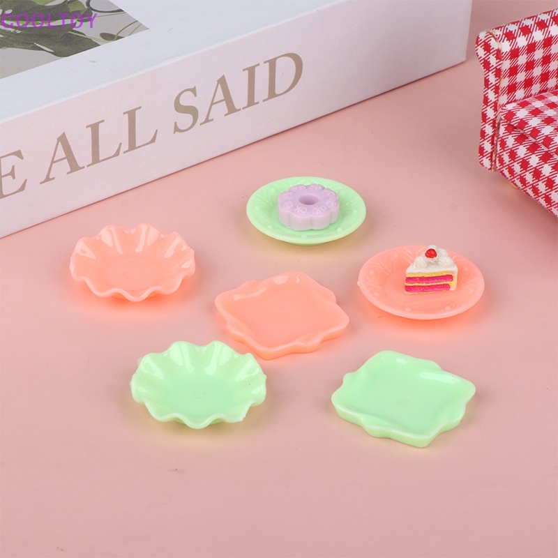 Set 3 Đĩa Tròn / Vuông Bằng Ren Trang Trí Nhà Búp Bê 1: 6