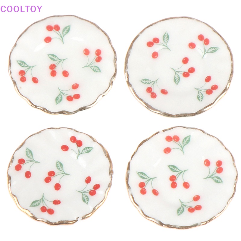 Set 4 Đĩa Trang Trí Nhà Búp Bê Tỉ Lệ 1: 12