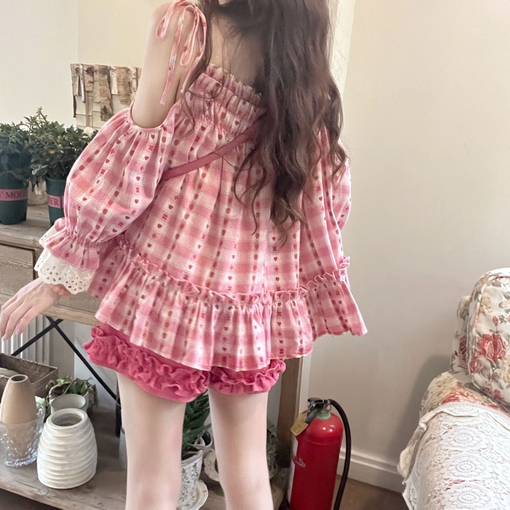 Set Áo Sơ Mi Hai Dây Và Quần Short Phong Cách Hàn Quốc Thời Trang Mùa Hè Hàng Mới 2023
