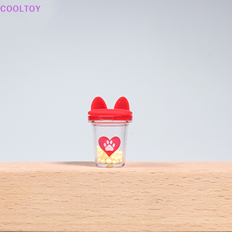 Set 2 Ly Nước Mini Hình Tai Mèo Dễ Thương Dùng Để Trang Trí Nhà Búp Bê