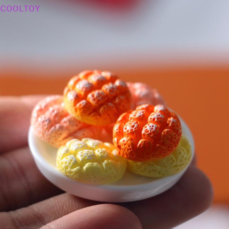 Cooltoy set 6 Mô Hình Bánh Mì Dứa Đồ Chơi Mini Trang Trí Nhà Búp Bê