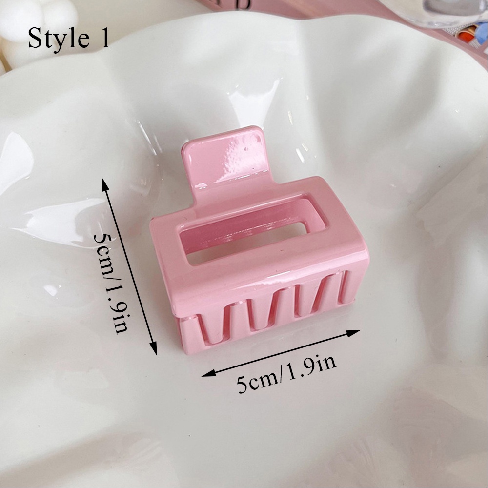 Kẹp Tóc Càng Cua Lớn Hình Chữ Nhật / Hoa / Cá Mập Bằng Acrylic Bóng Ngọt Ngào Dòng Màu Hồng