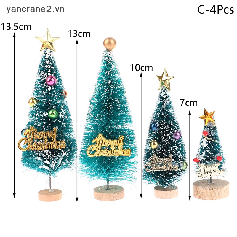 Bộ 4 Cây Thông Giáng Sinh Mini 1: 12 Dùng Trang Trí Nhà Búp Bê / Tiểu Cảnh / Cây Thông Noel