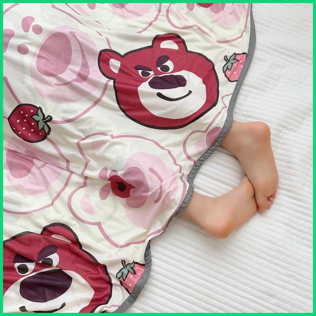 Chăn Mỏng Làm Mát Bằng Sợi Tre Thoáng Khí Họa Tiết Hoạt Hình Cho Mùa Hè